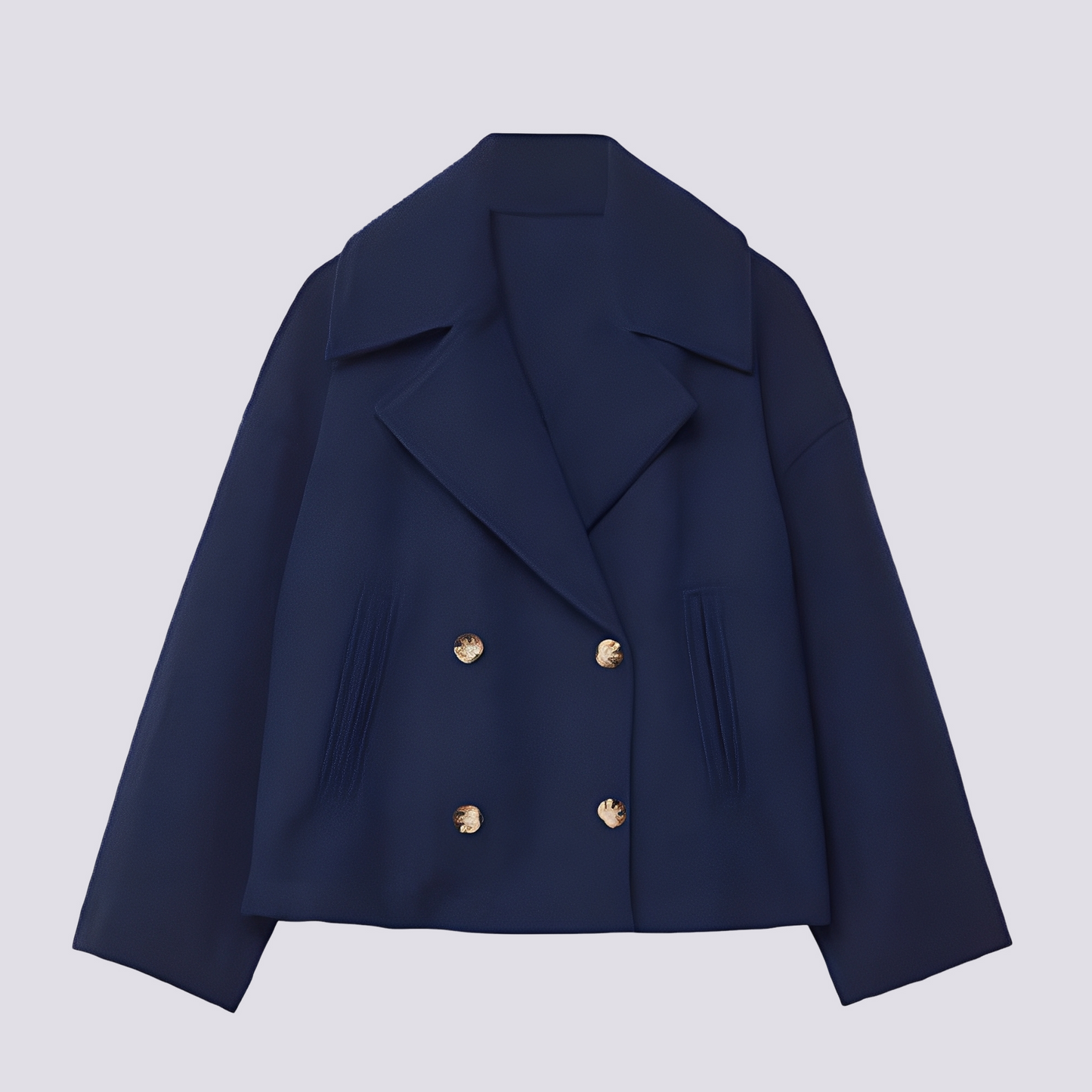 Bethney - Veste courte élégante en laine avec col pour femmes