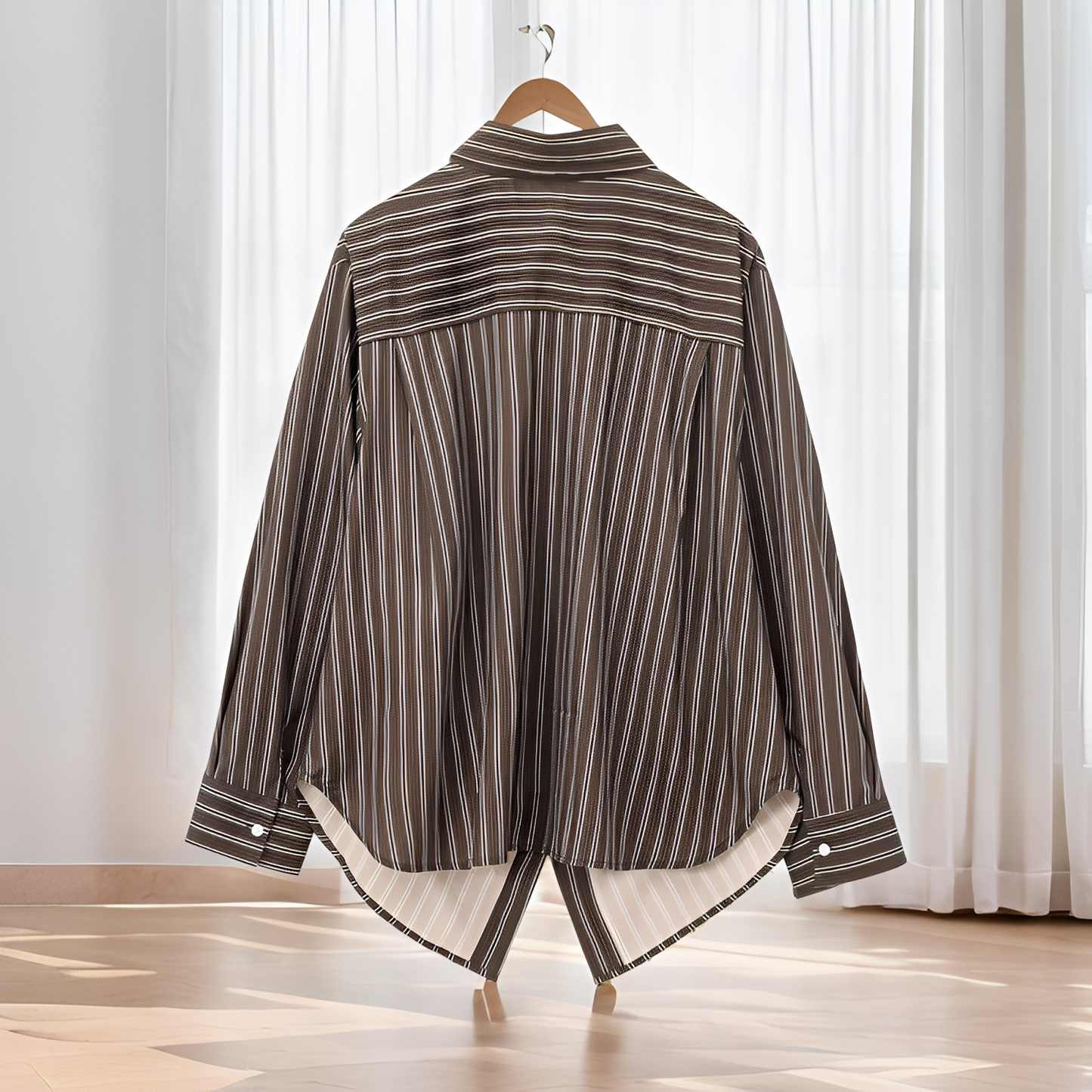 Frederica - Χαλαρό, μακρυμάνικο ριγέ πουκάμισο για γυναίκες