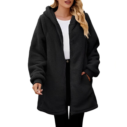 Bernadine - Relaxed cut fleece with hood for women