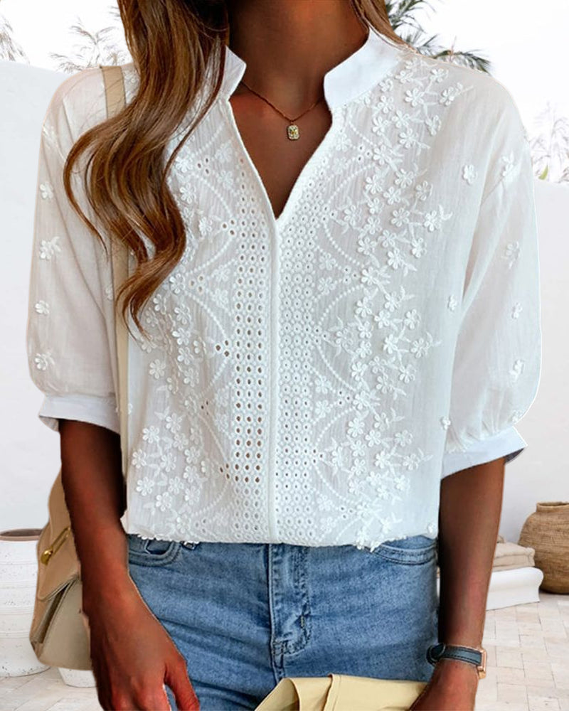 Dina - Elegant Embroidered Blouse