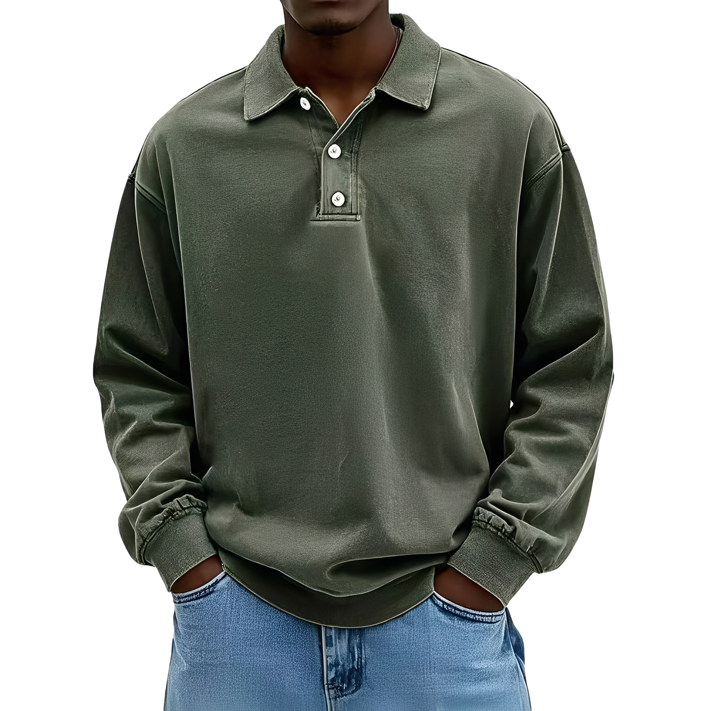 Chris - Klasyczna gruba koszulka z długim rękawem dla mężczyzn