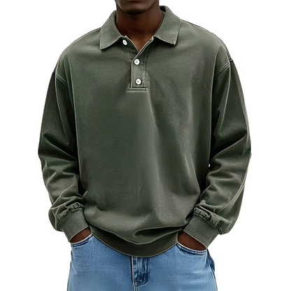 Chris - Klasyczna gruba koszulka z długim rękawem dla mężczyzn