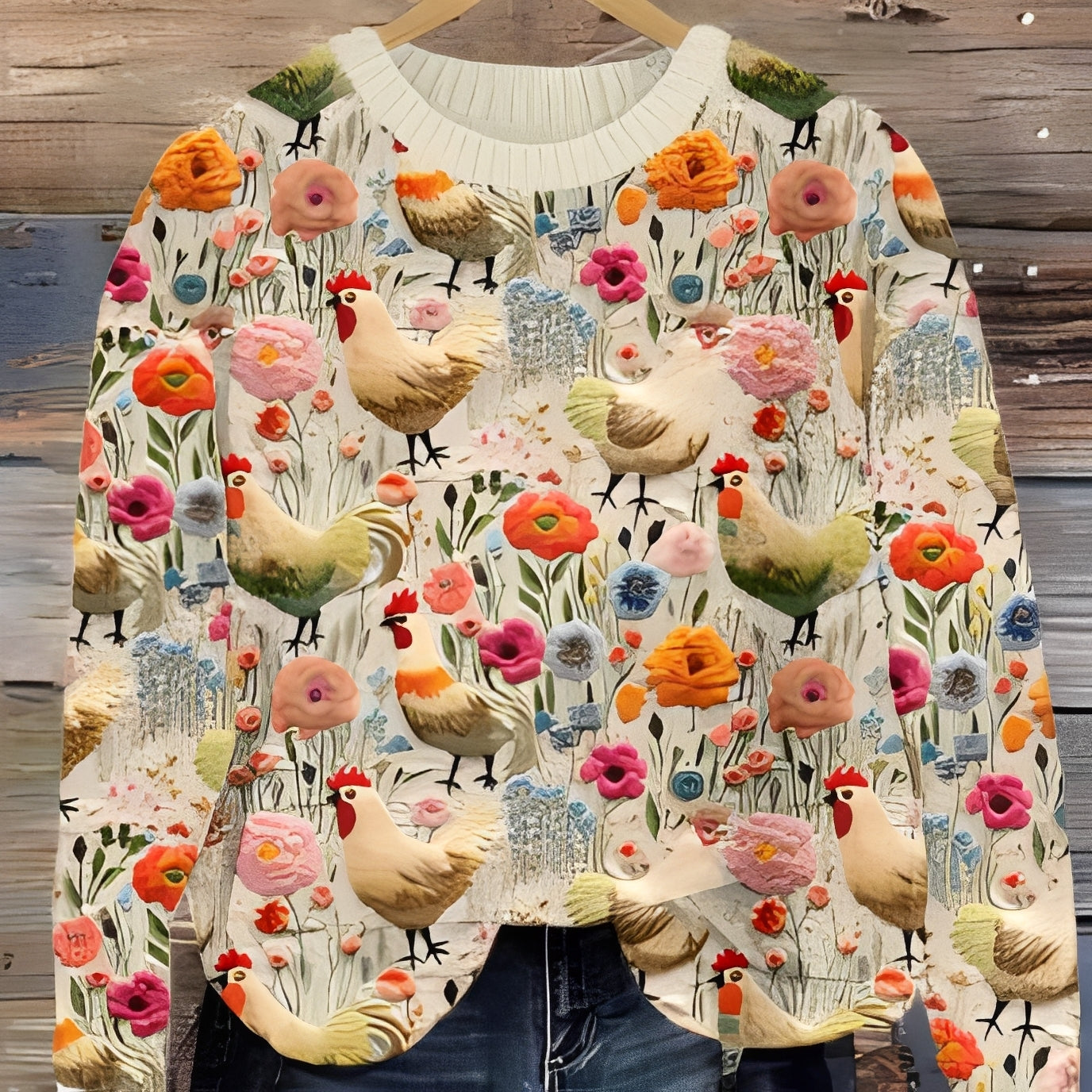 Eunice - Κλασικός Πουλόβερ από Μαλλί με Εκτύπωση για Γυναίκες