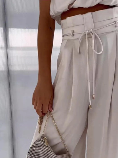 Donna - Stylish Set with Blouse and Wide Pants