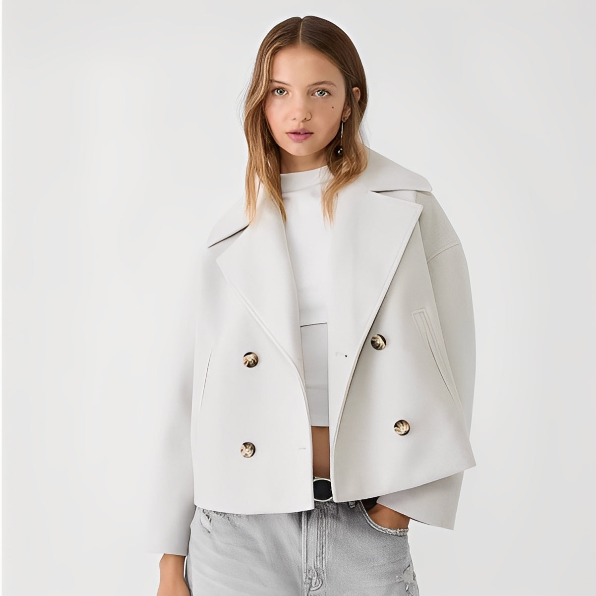 Abegail - Καθημερινή, χαλαρή κοντή ζακέτα για γυναίκες