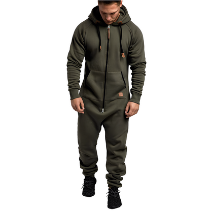 Benson - Relaxed Fleece Jumpsuit with Hood for Men