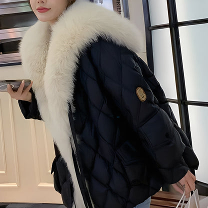Marjorie - Modern Down Jacket with Fur Collar for Women
