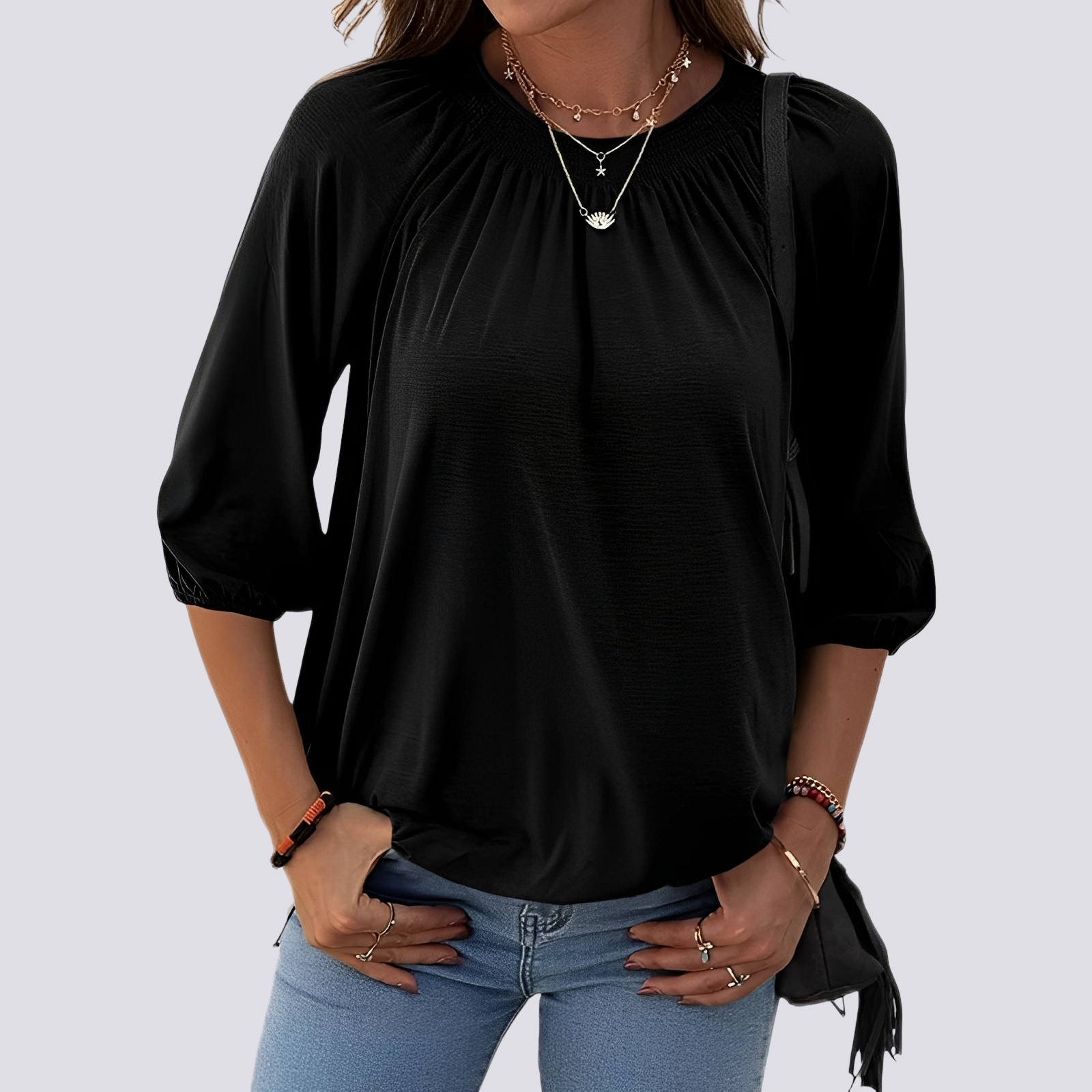 Telsa - Women's casual crew neck blouse