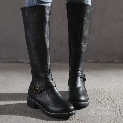 Marisa – Leather boot with block heel