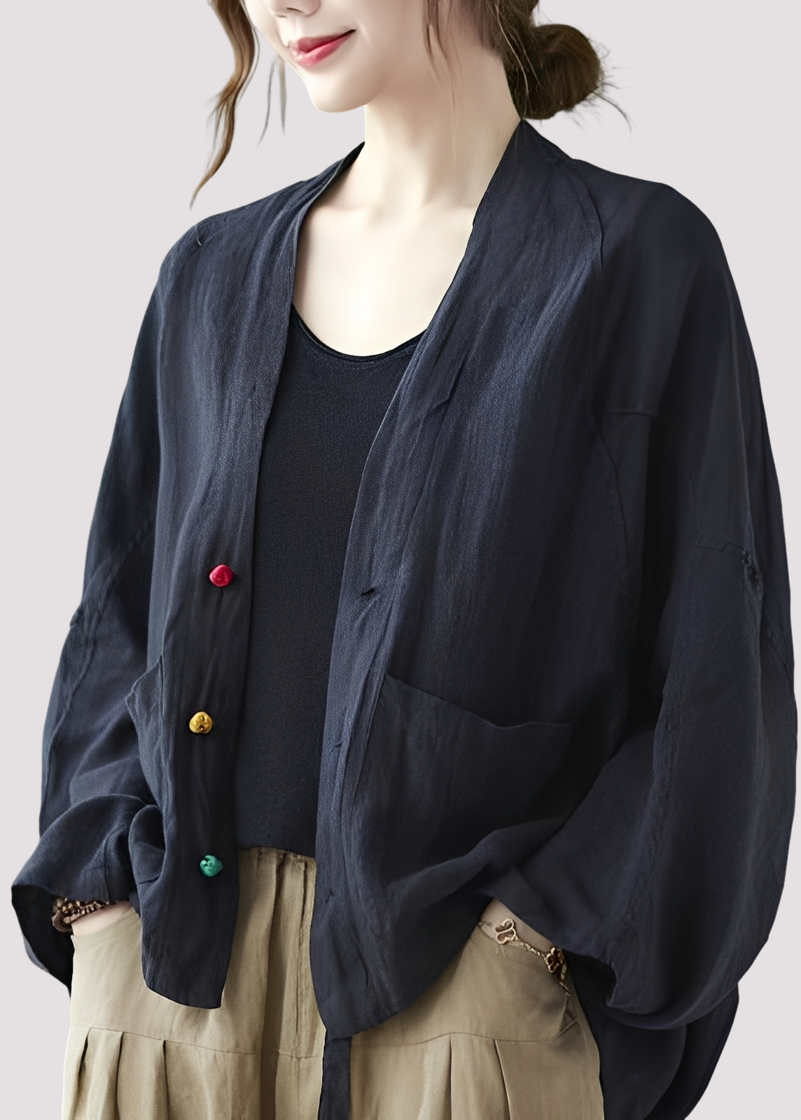 Tilly - Women's relaxed, loose-fit cardigan with pockets