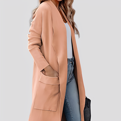 Chantal - Χαλαρό μακρύ τουίντ πλεκτό ζακέτα για γυναίκες