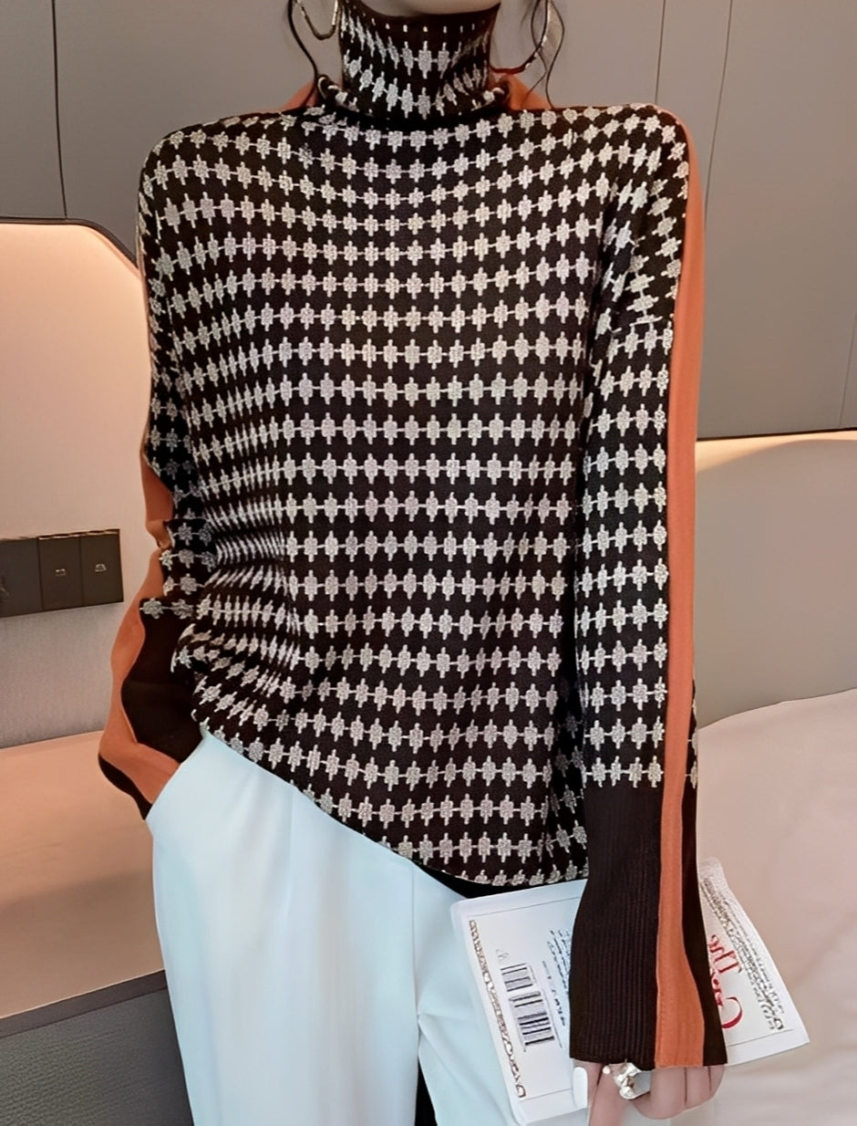 Bryony - Κομψό πλεκτό πουλόβερ με ζιβάγκο για γυναίκες