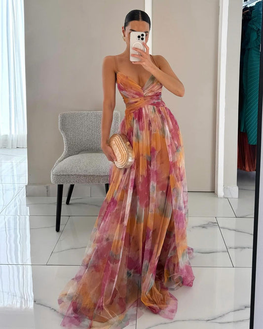 Alina – Μακρύ φόρεμα με V-λαιμόκοψη για καλεσμένους σε γάμο