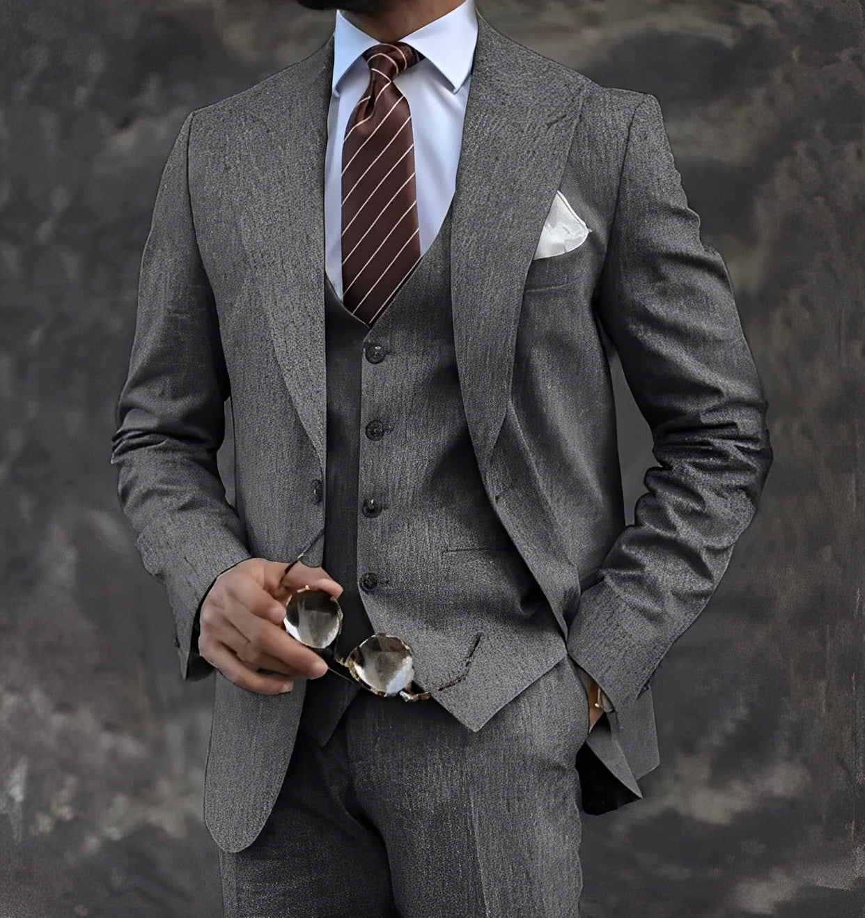 Cordell - Κομψό, επίσημο τριών κομματιών κοστούμι για άνδρες