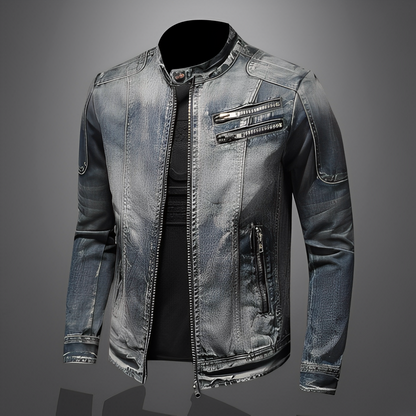 Lucas - Στιλάτο τζιν τζάκετ με τσέπες για άνδρες