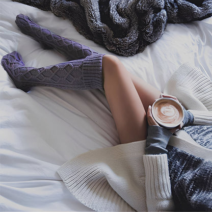 Shannon - Ζεστές, γονατού μακρούς κάλτσες με μπάλα για γυναίκες