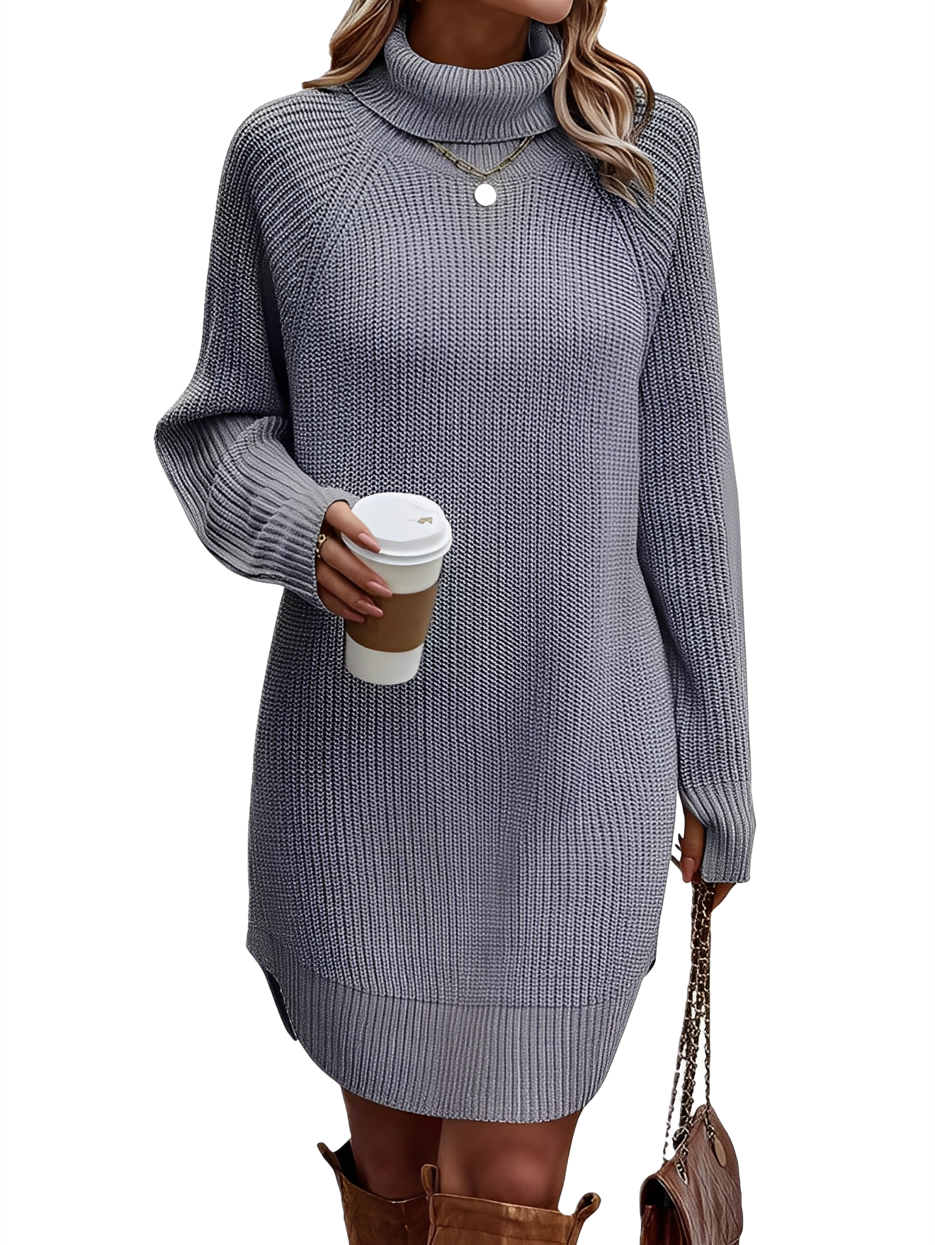 Melanie - Elegant, warm knitted dress for women