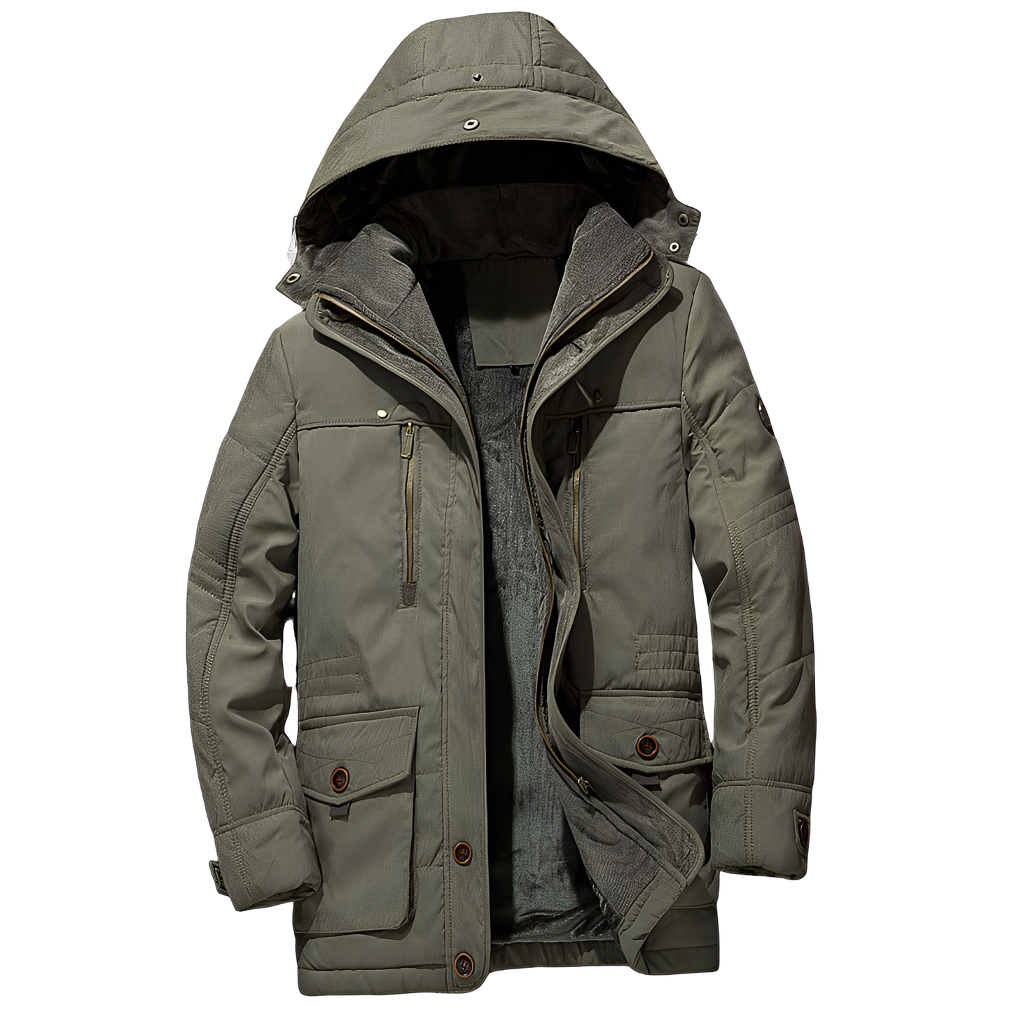 Bruce - Στιλάτη κουκουλοφόρη ζακέτα με ζεστό επένδυση για άνδρες