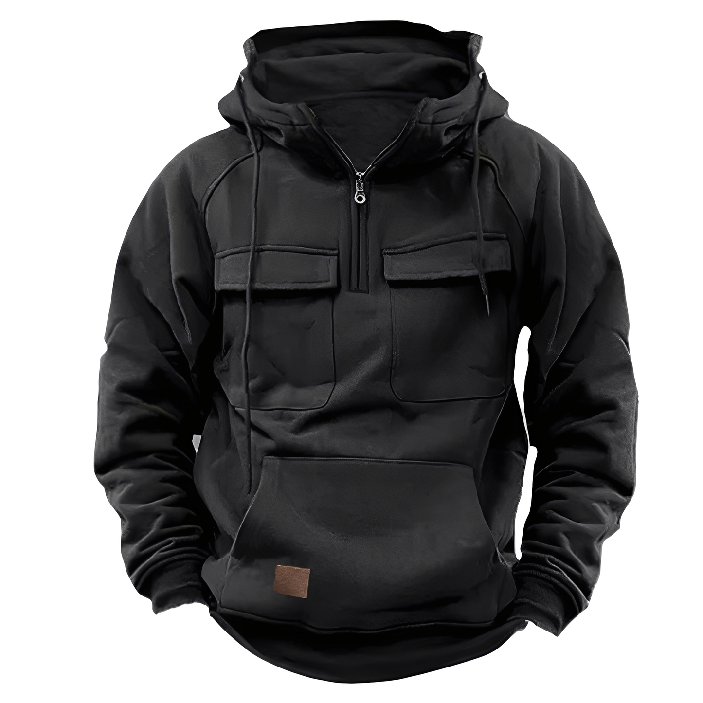 Malcom - Κλασικό hoodie με πολλαπλές τσέπες για άνδρες