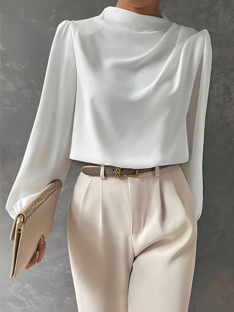 Meghan - Stylish Pleated Satin Blouse for Women