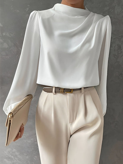Meghan - Stylish Pleated Satin Blouse for Women