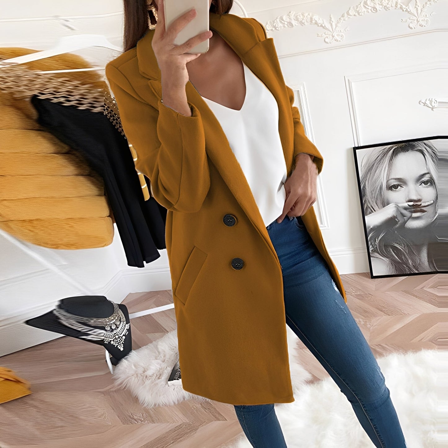 Nichole - Elegant and warm long coat for women