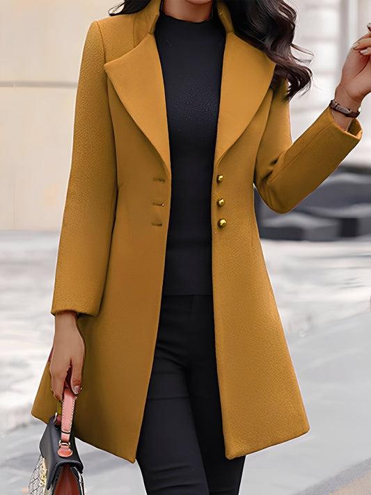 Aryana - Elegant, formal long wool coat for women