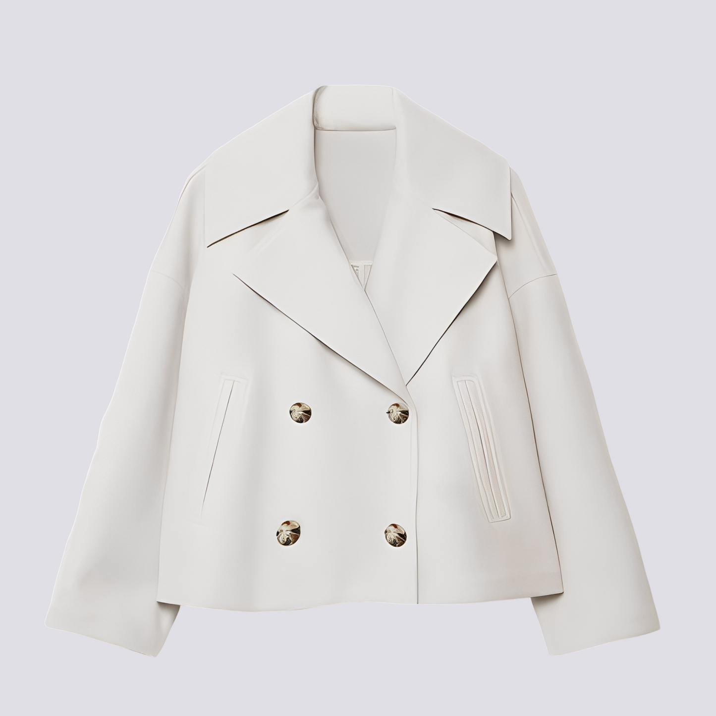 Bethney - Veste courte élégante en laine avec col pour femmes