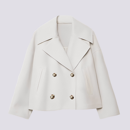 Bethney - Veste courte élégante en laine avec col pour femmes