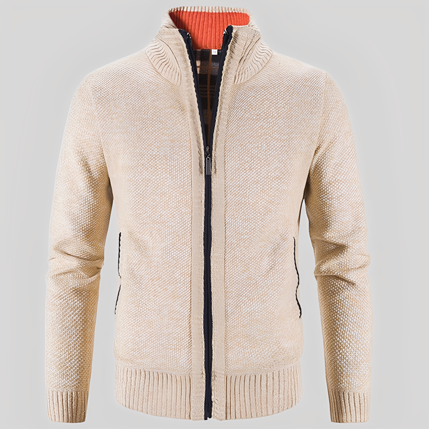 Kelvin - Απλή Πλεκτή Ζακέτα με Φερμουάρ για Άνδρες