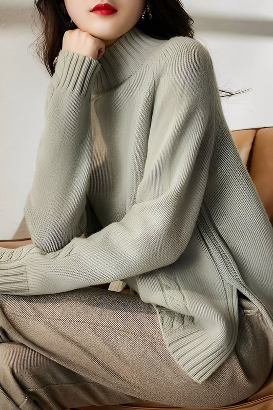 Karolyn - Απλός, στενά κομμένος πλεκτός πουλόβερ για γυναίκες