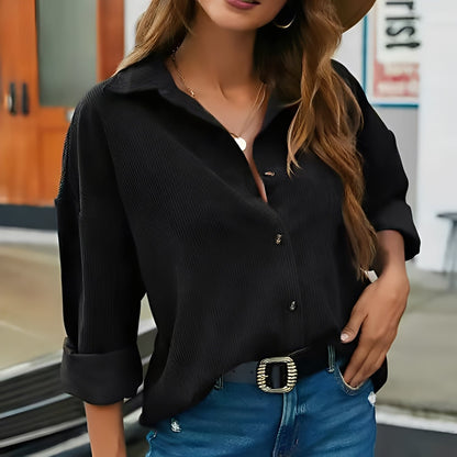 Everly - Χαλαρό, χαλαρά κομμένο πουκάμισο από κοτλέ για γυναίκες