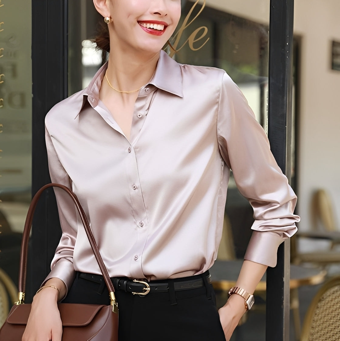 Annalise - Stylish women's blouse with button placket