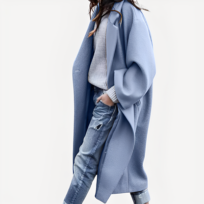 Camellia - Relaxed long woolen cloak for women