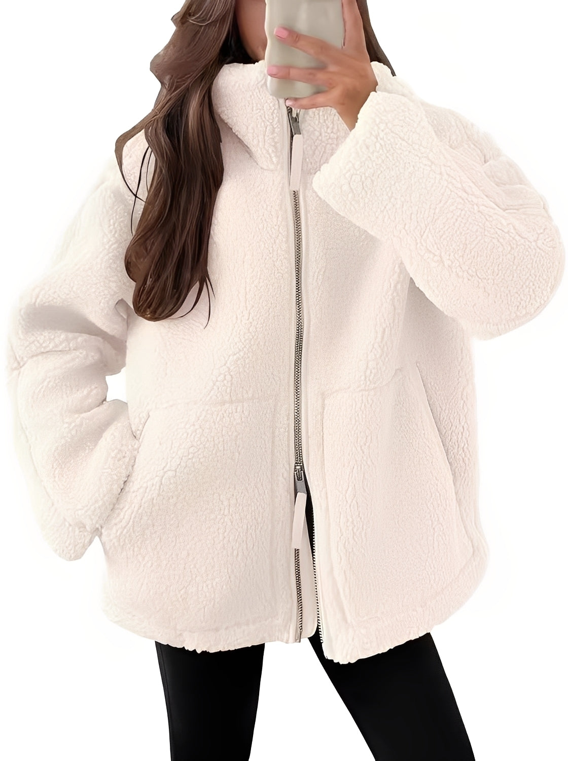 Rowena - Elegant wool jacket with zipper for women