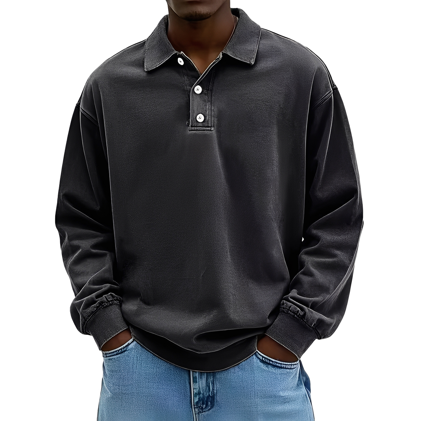 Chris - Klasyczna gruba koszulka z długim rękawem dla mężczyzn