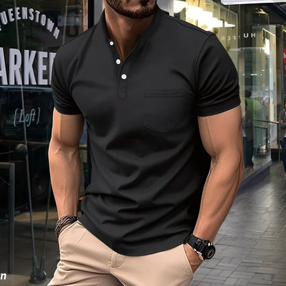 Darwin - codzienna, prosta koszulka polo z półkołnierzem dla mężczyzn