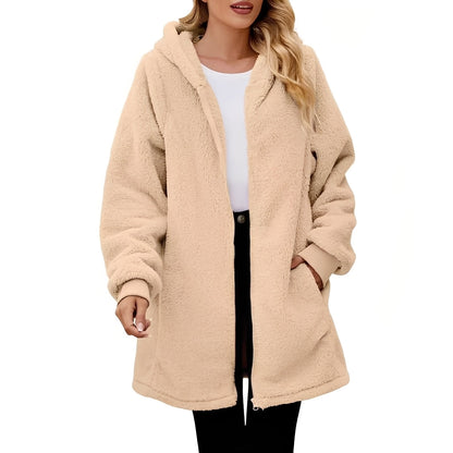 Bernadine - Relaxed cut fleece with hood for women