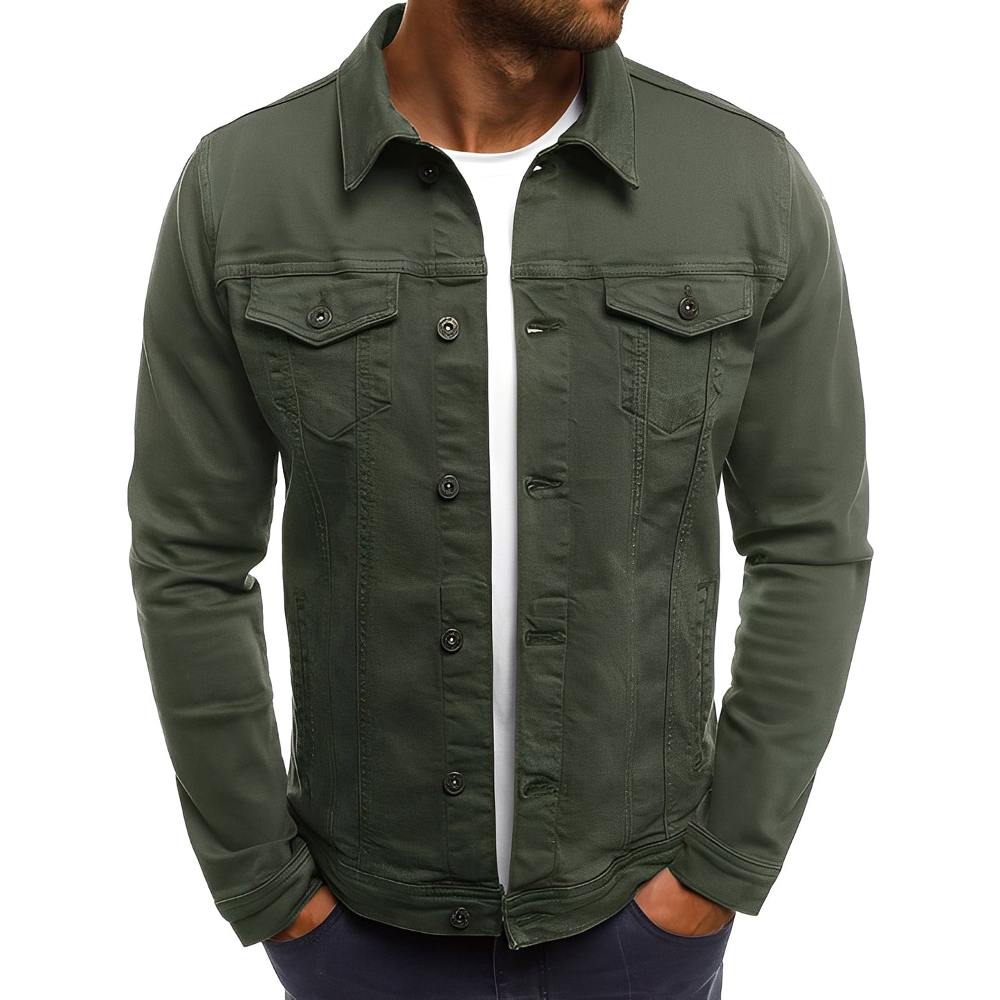 Steven - Στιλάτη Τζιν Ζακέτα με Τσέπες για Άνδρες