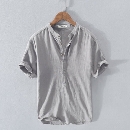 Nico - Casual Short Sleeve Shirt in Linen-Cotton
