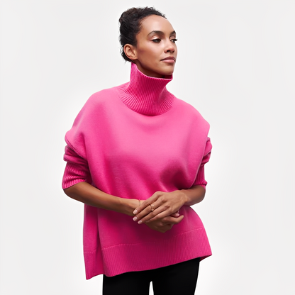 Margery - Χαλαρός Πουλόβερ με Ψηλό Κολάρο για Γυναίκες