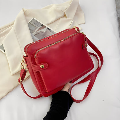 Michaela - Κλασική Δερμάτινη Τσάντα Ώμου για Γυναίκες