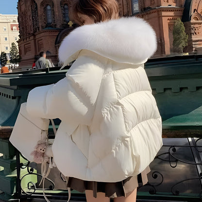 Victoria - elegant windproof jacket with fur for women