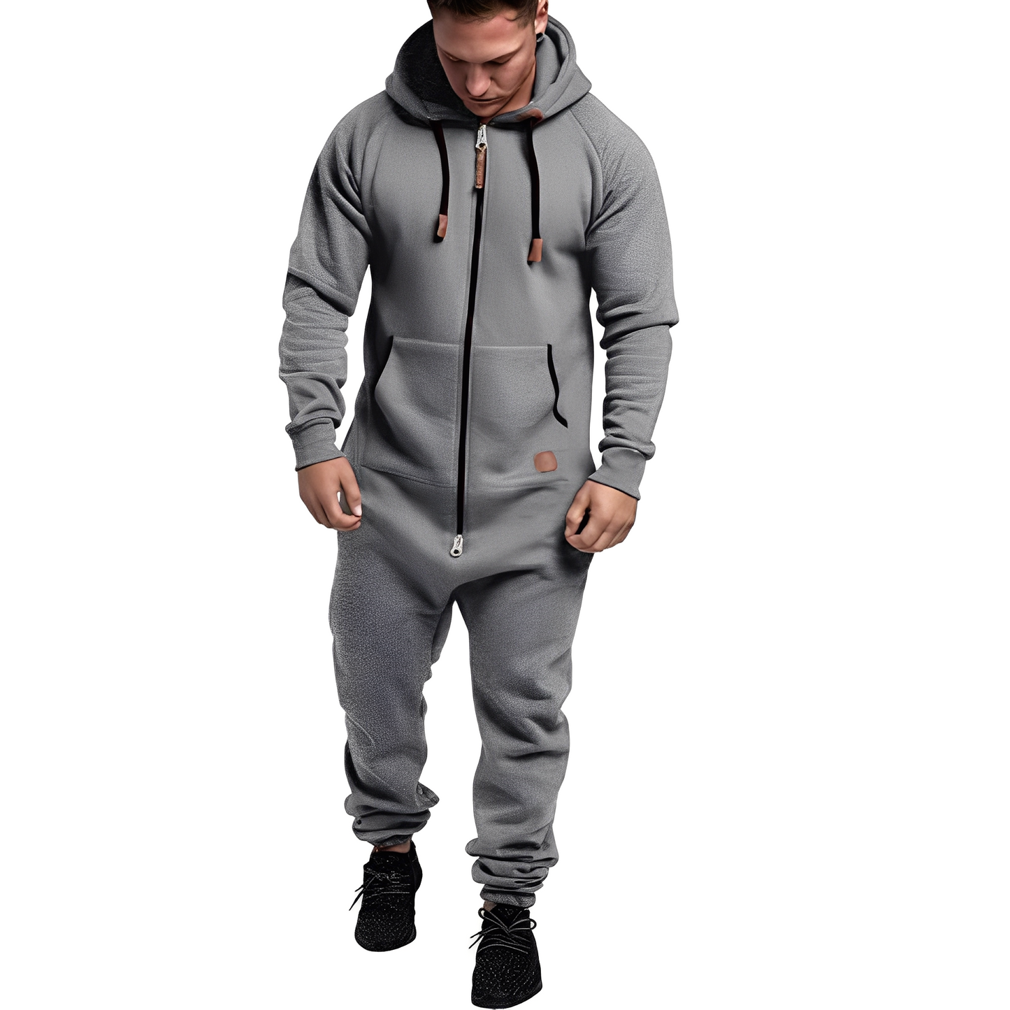 Benson - Relaxed Fleece Jumpsuit with Hood for Men