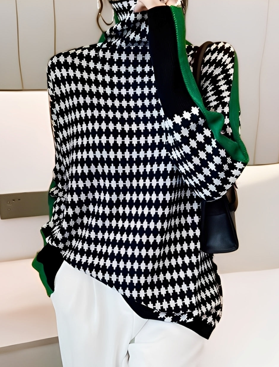 Bryony - Κομψό πλεκτό πουλόβερ με ζιβάγκο για γυναίκες