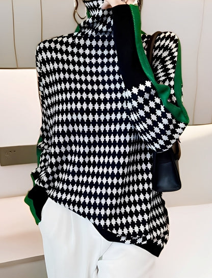 Bryony - Κομψό πλεκτό πουλόβερ με ζιβάγκο για γυναίκες