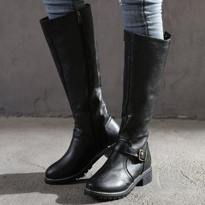 Marisa – Leather boot with block heel