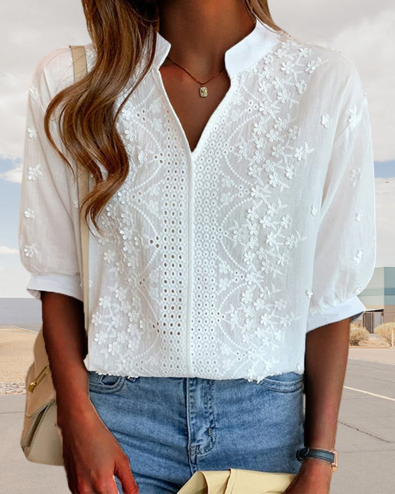 Dina - Elegant Embroidered Blouse
