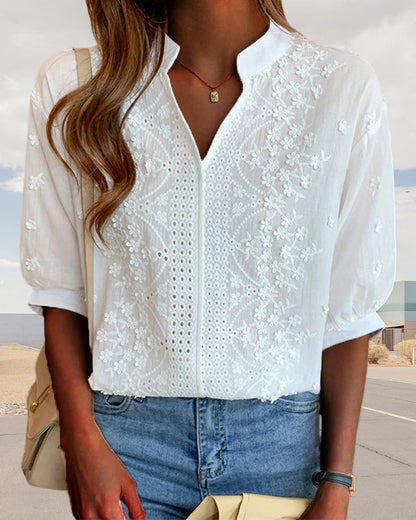Dina - Elegant Embroidered Blouse