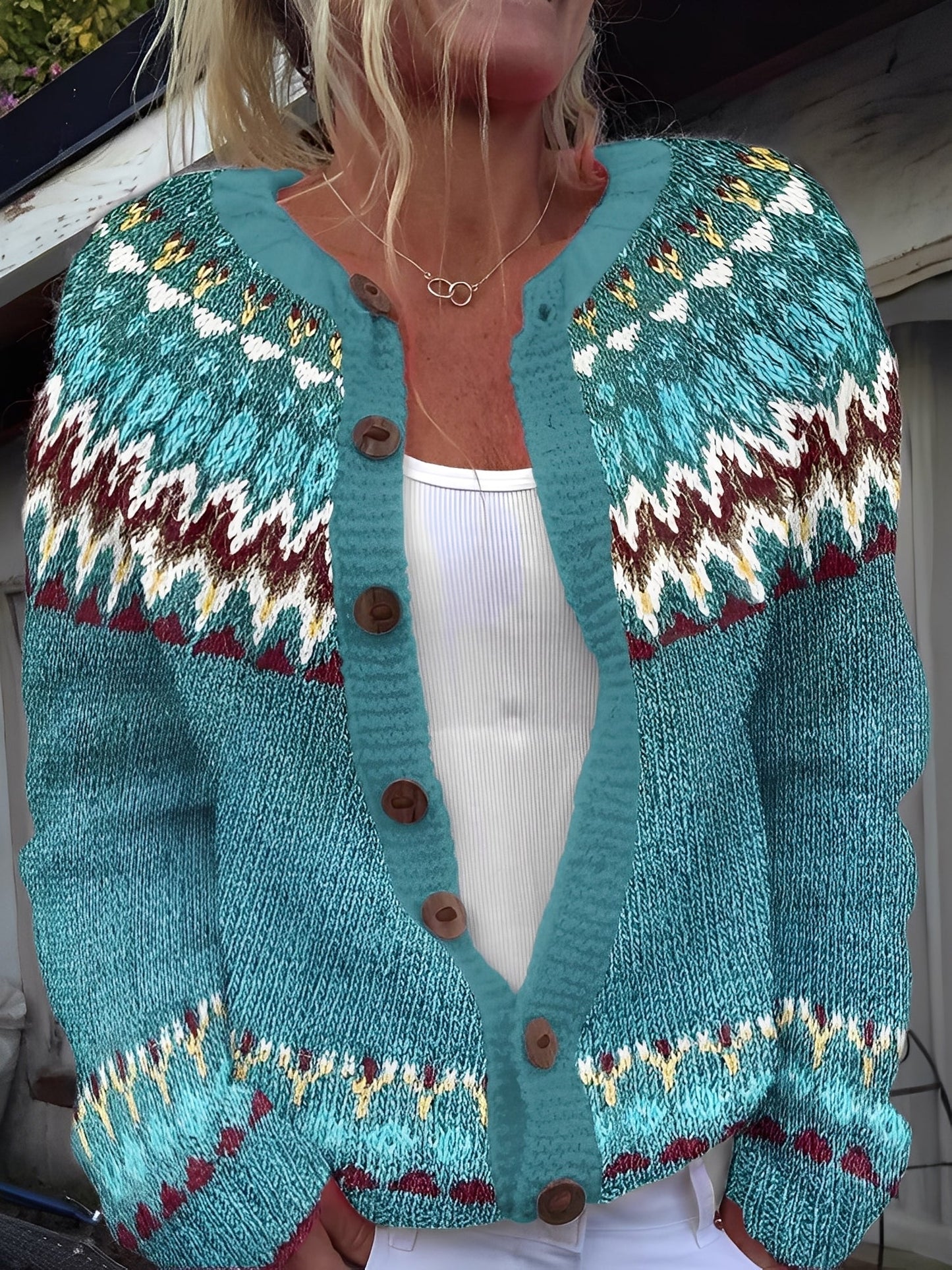 Therese - Στιλάτη Πλεκτή Ζακέτα με Κουμπιά για Γυναίκες